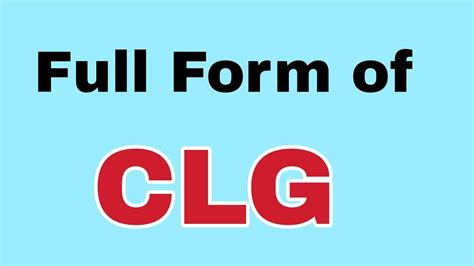 clg meaning in text.